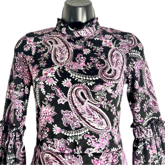 Xhilaration - Paisley Dress - Black and Purple - XS - Picture 4 of 7